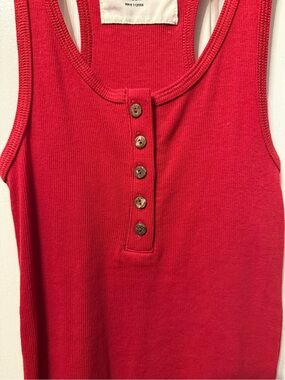 Women's Henley ribbed tank Top